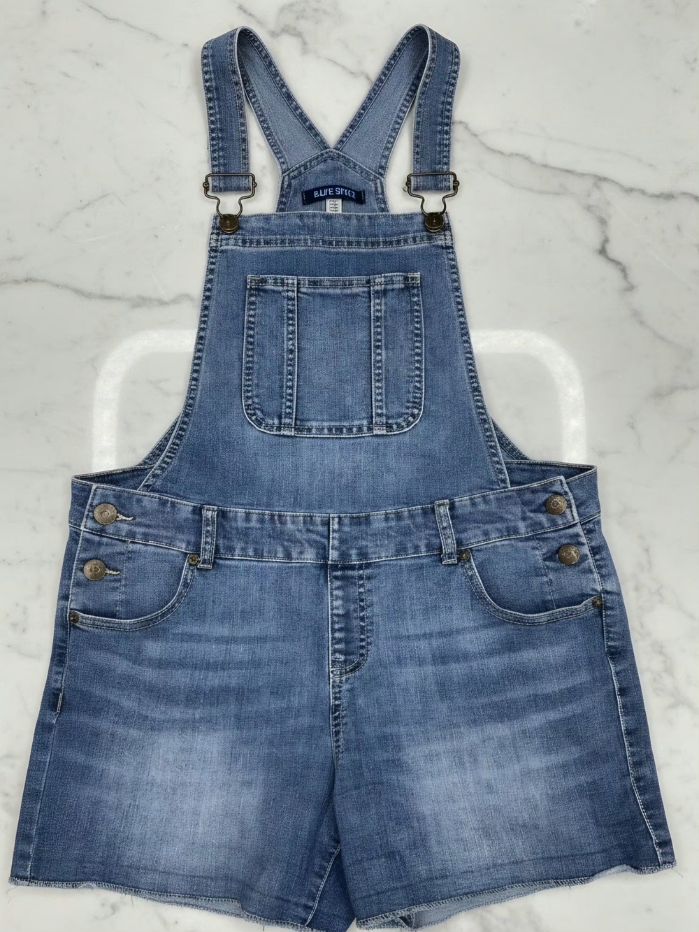 Blue Spice Light Blue Denim Short Overalls